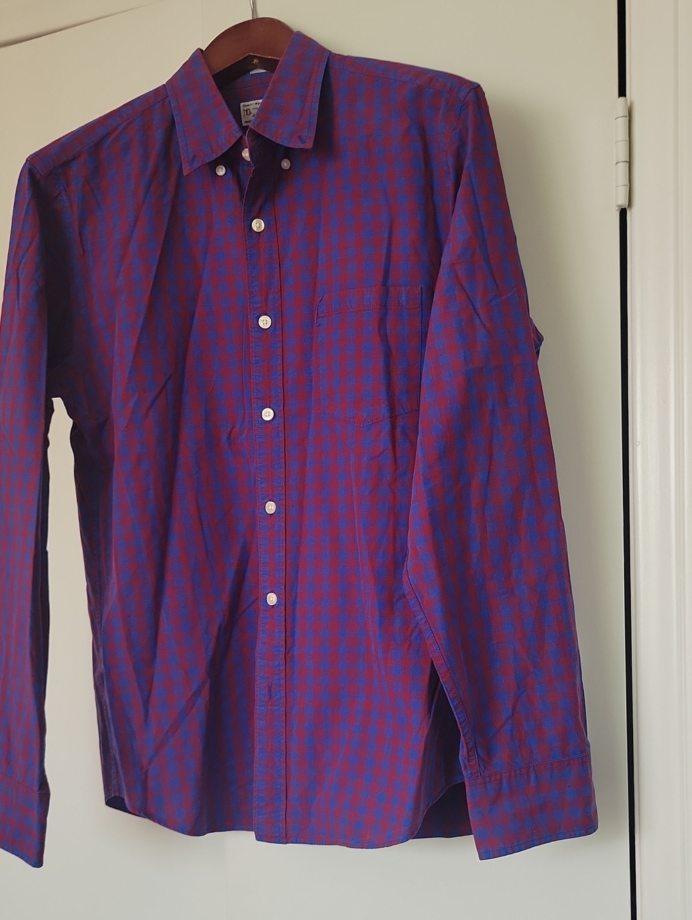 J. Crew Blue and Purple Checked Button-Down Shirt
